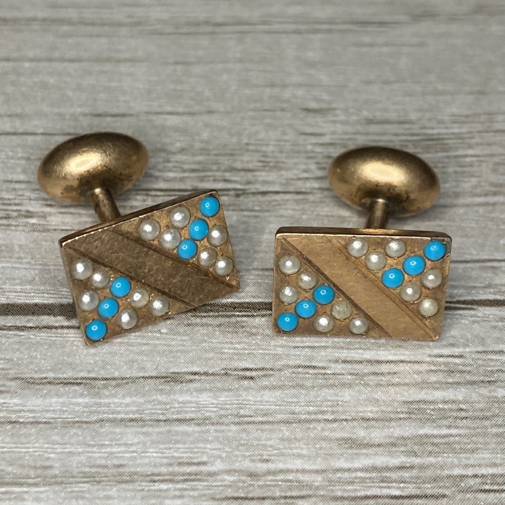 Antique turquoise cufflinks
